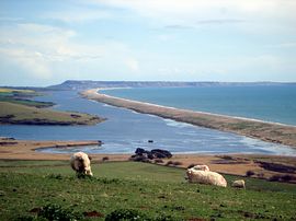 View from Abbotsbury to Portland over Fleet L 
