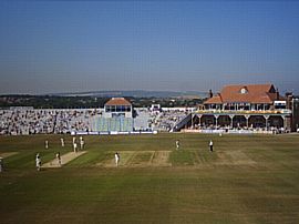 Our view of the cricket ground 