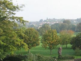 Abbey grounds over our garden wall 