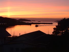 Sunset over the Bay view from Bedroom 