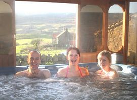 Guests in the hot tub 