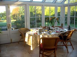 Breakfast is sometimes in the conservatory. 