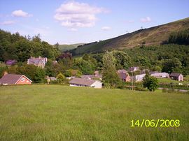 View of Abbey Cwmhir 