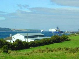 Looking over building towards Loch Ryan 