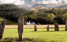 View of house from standing stones 