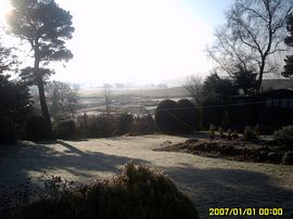 Garden view o a frosty morning 