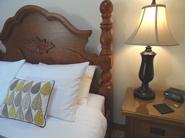 The Hayloft room with bedside tables and lamp 